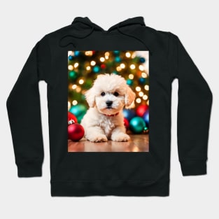 Tiny Bichon Frise Puppy Dog's Christmas Hoodie